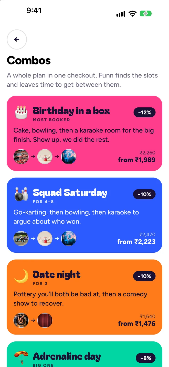 Combo plans with discounts