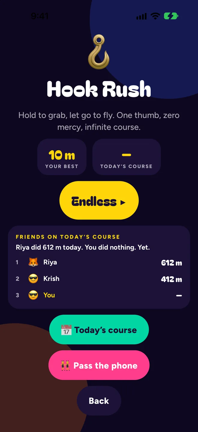 Friends leaderboard on today’s course