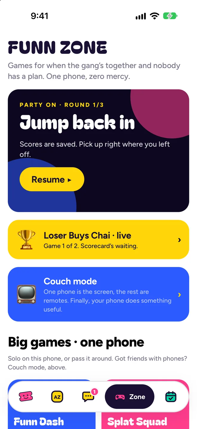 The Zone with couch mode