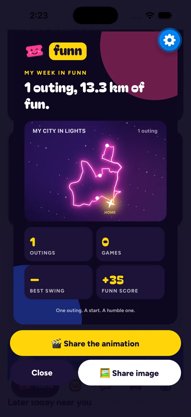 Your week in Funn share card