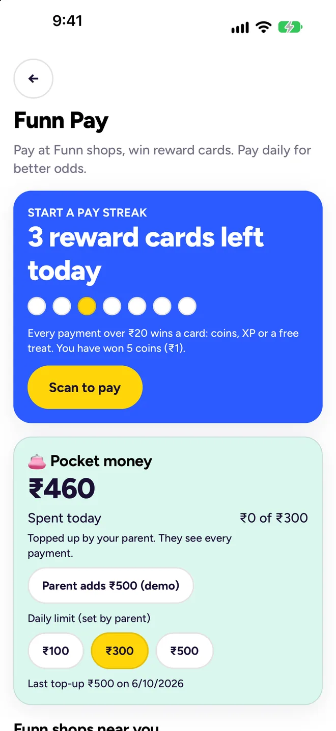 Funn Pay with reward cards